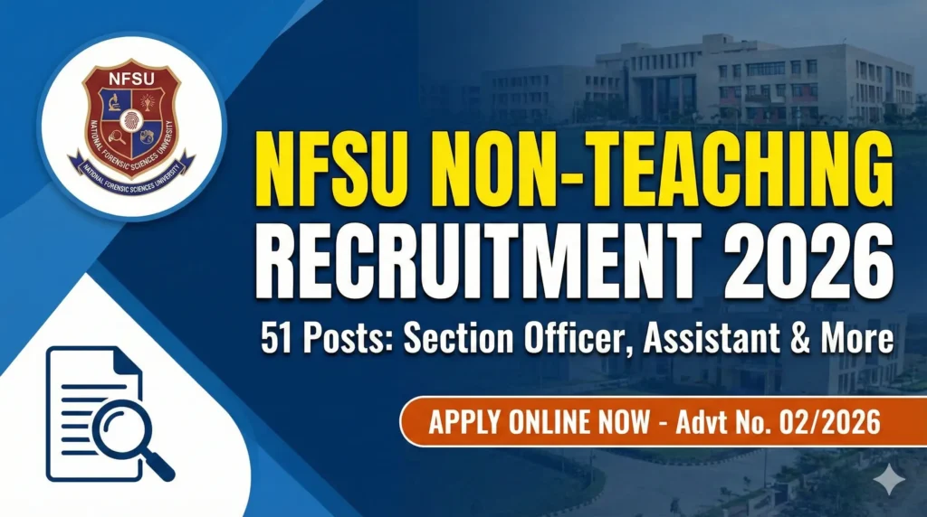 NFSU Non-Teaching Recruitment 2026: Apply Online for 51 Posts (Advt No. NFSU/NON-ACADEMIC/02/2026)